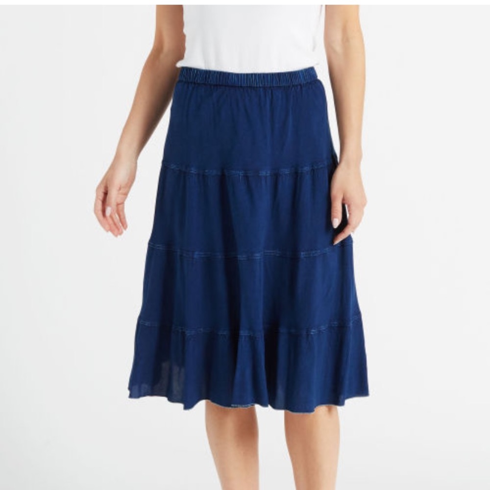 Studio West Apparel Denim Blue Midi Skirt